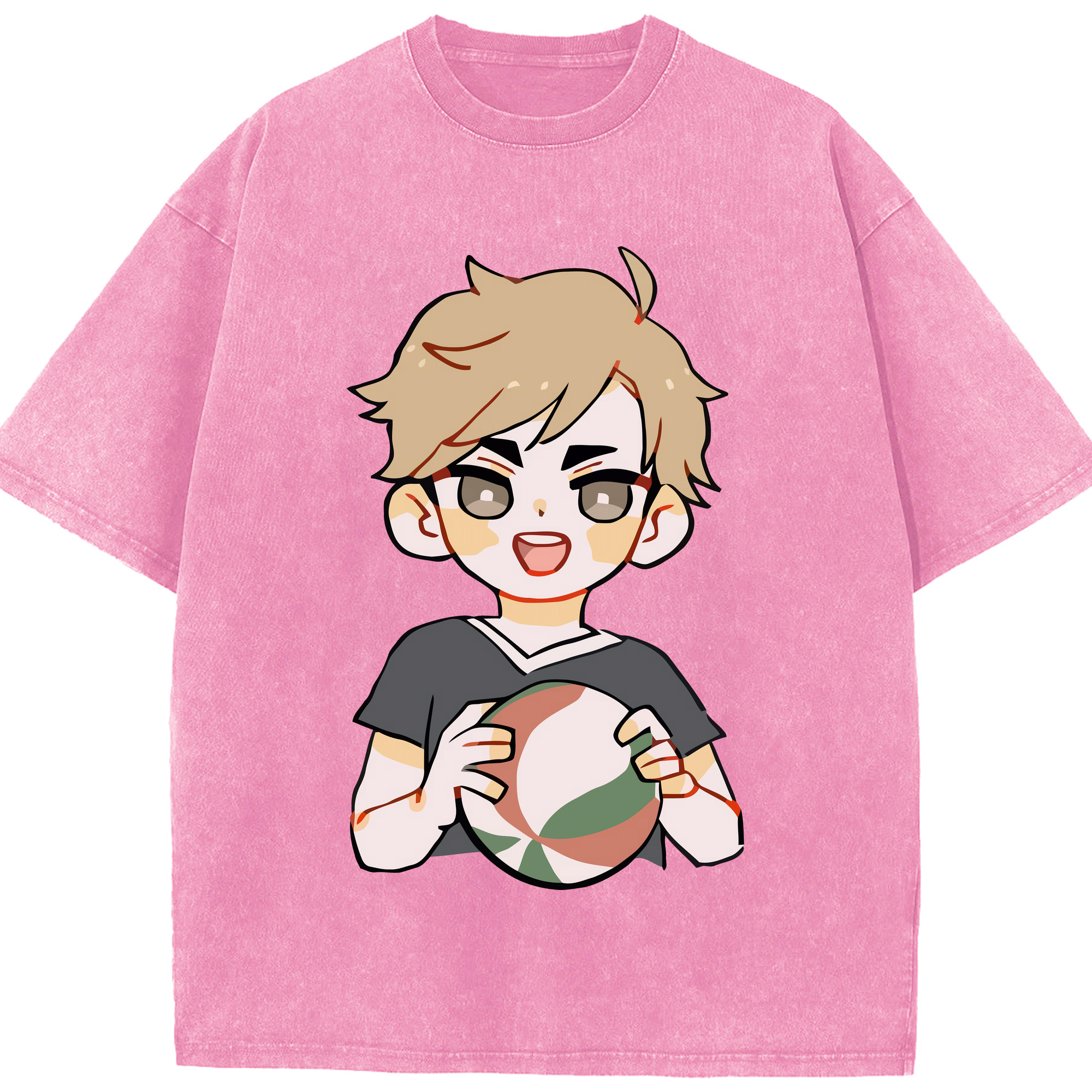 （画像用） ハイキュー!! Haikyu!! 綿100% ヴィンテージ風 半袖Tシャツ（フロントプリント）